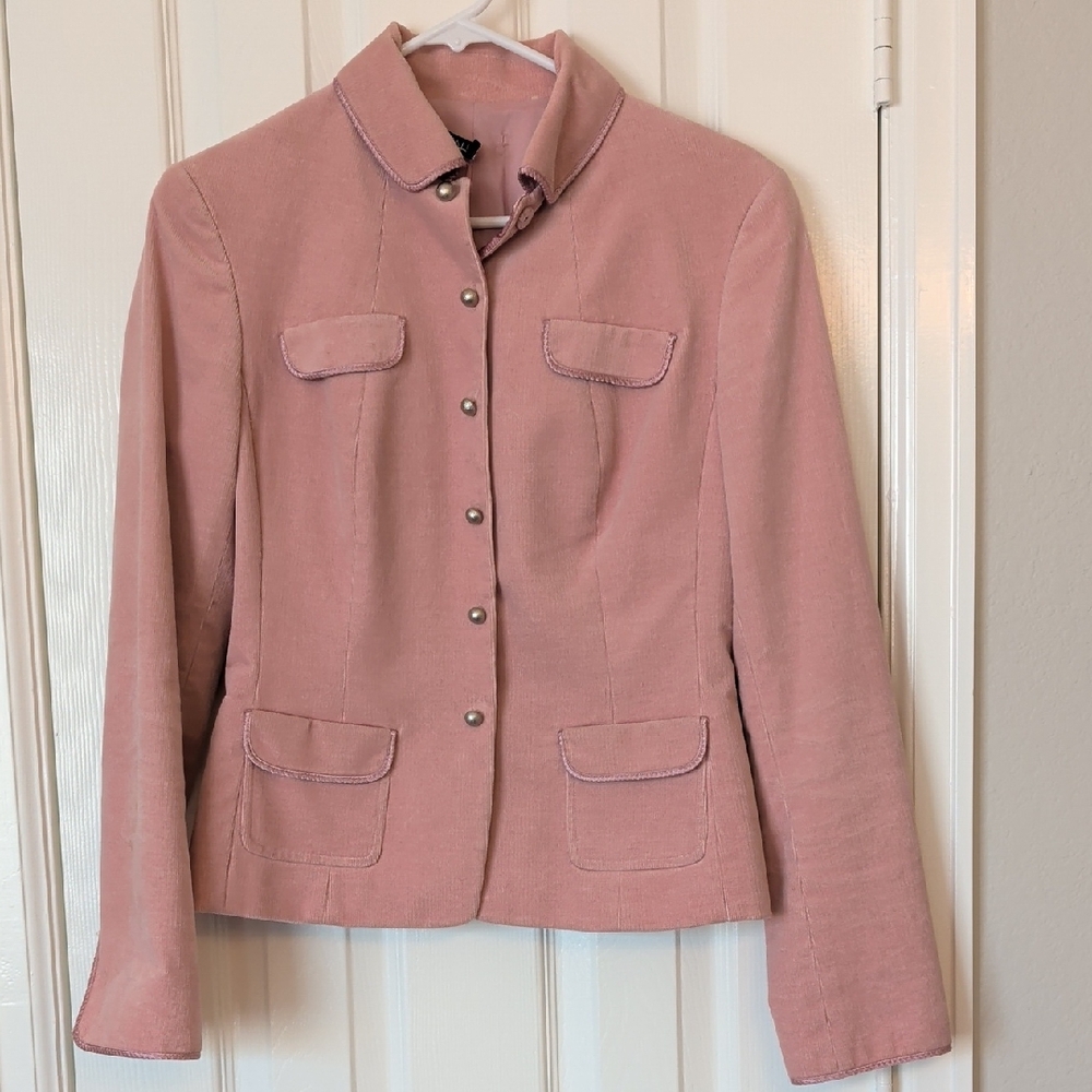 Tahari Pink Corduroy Blazer
